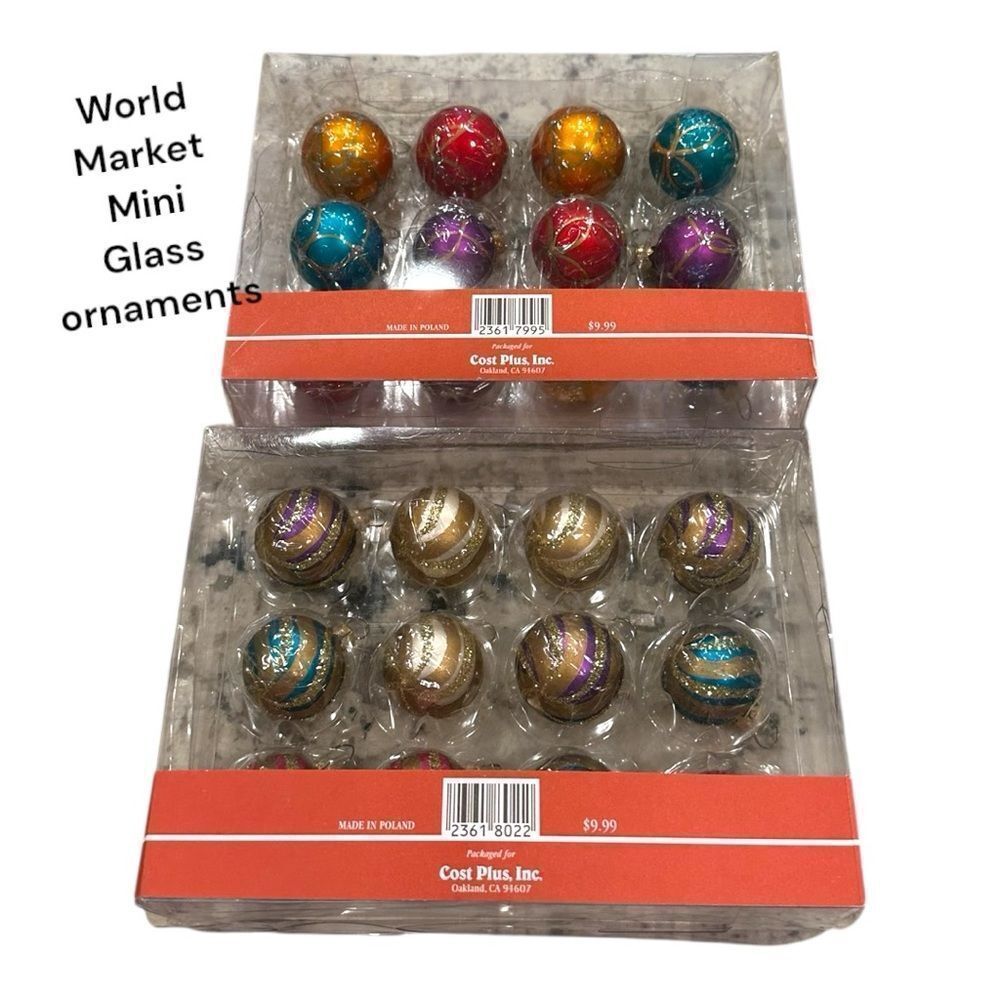 World Market multi color Holiday Ornaments Set